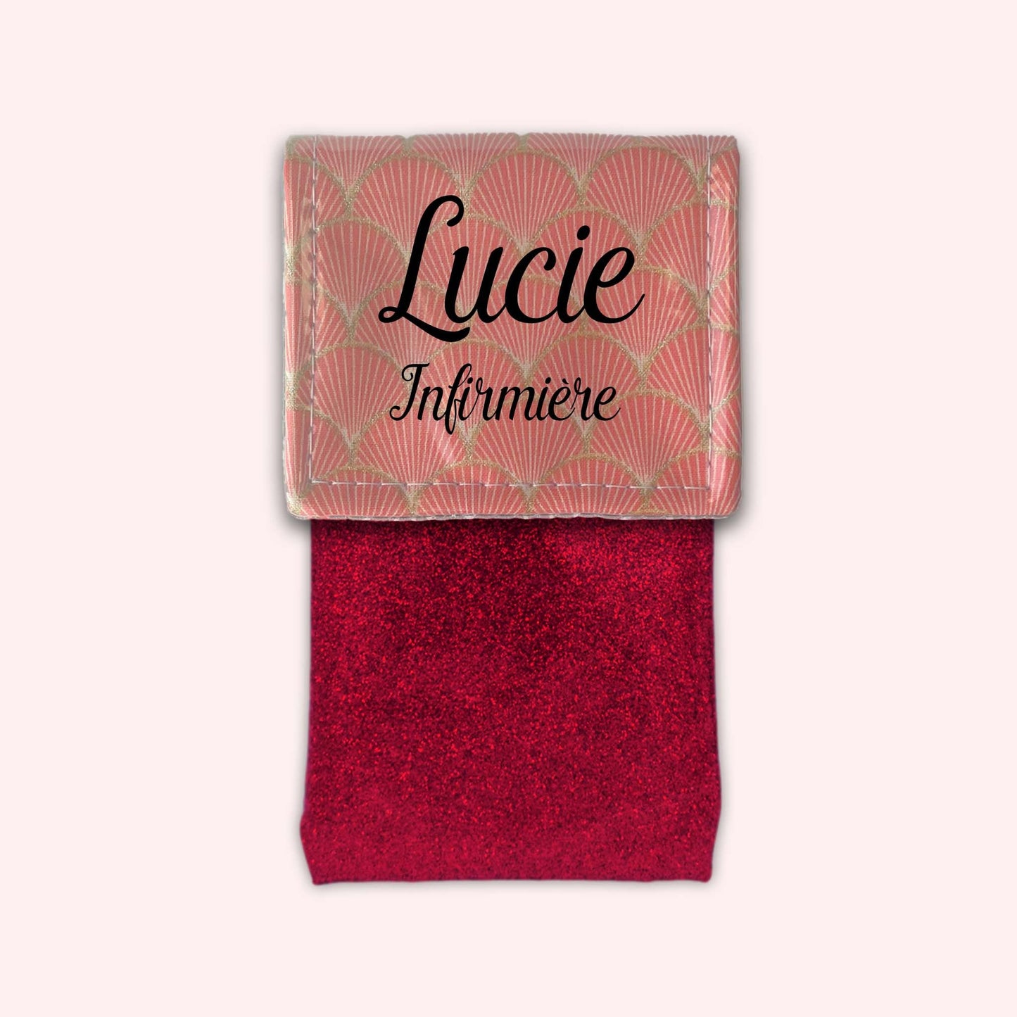 Pochette aimantée Ecailles d'or Abricot