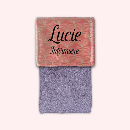 Pochette aimantée Ecailles d'or Abricot