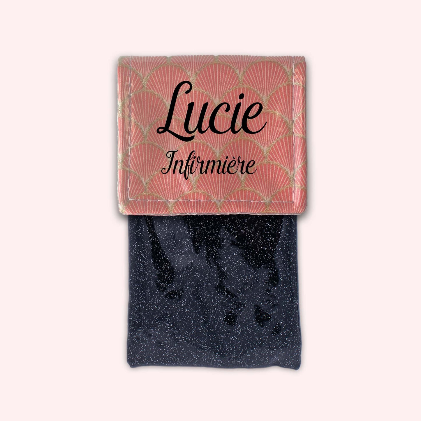 Pochette aimantée Ecailles d'or Abricot