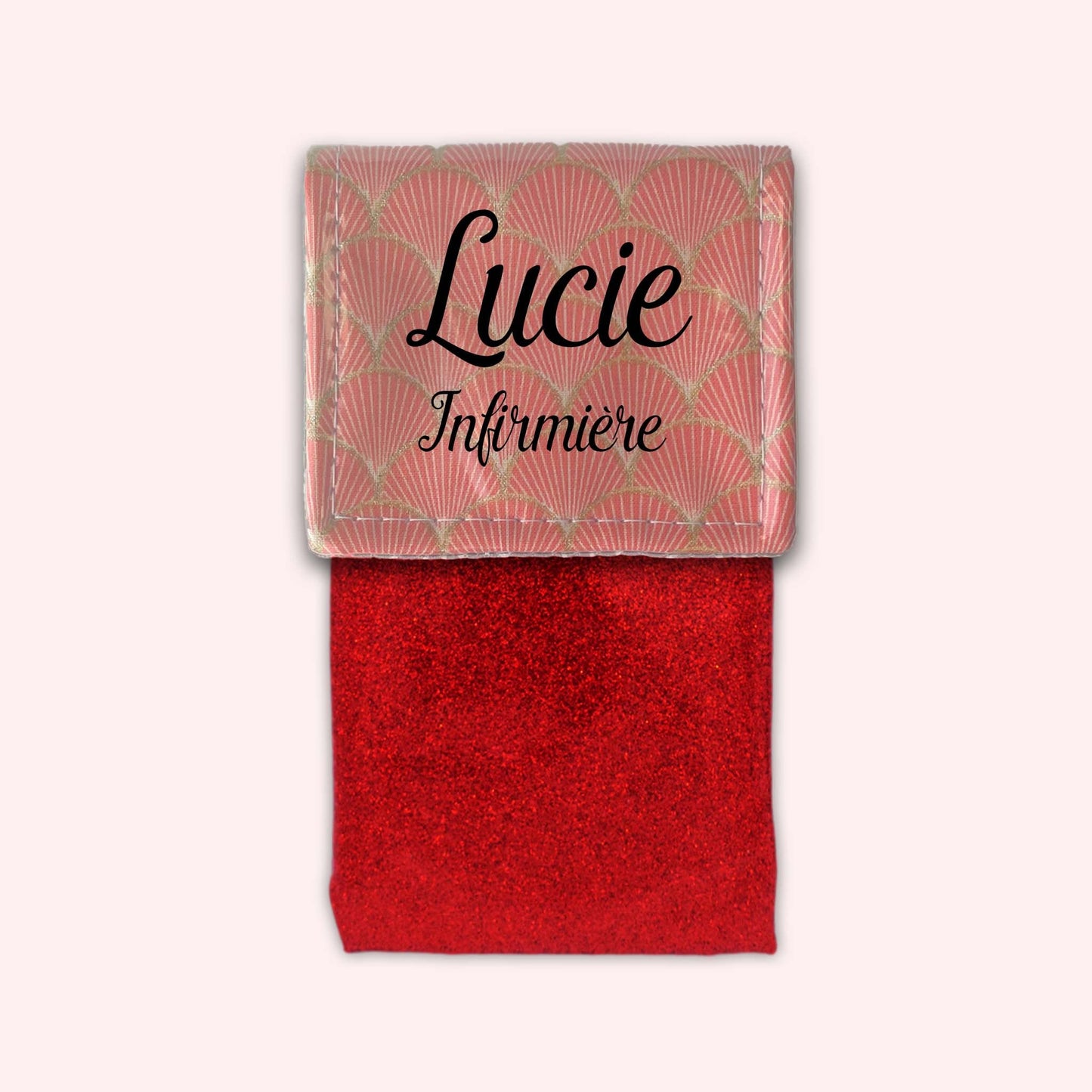 Pochette aimantée Ecailles d'or Abricot