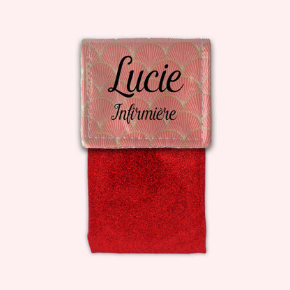 Pochette aimantée Ecailles d'or Abricot