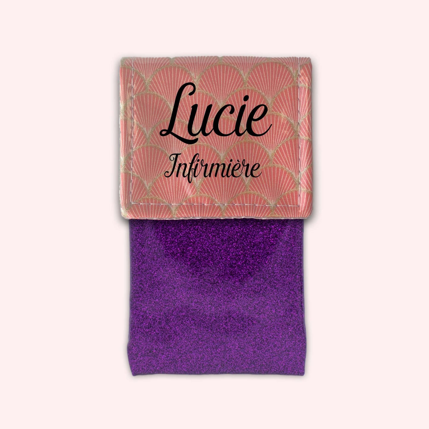 Pochette aimantée Ecailles d'or Abricot
