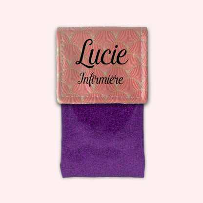 Pochette aimantée Ecailles d'or Abricot