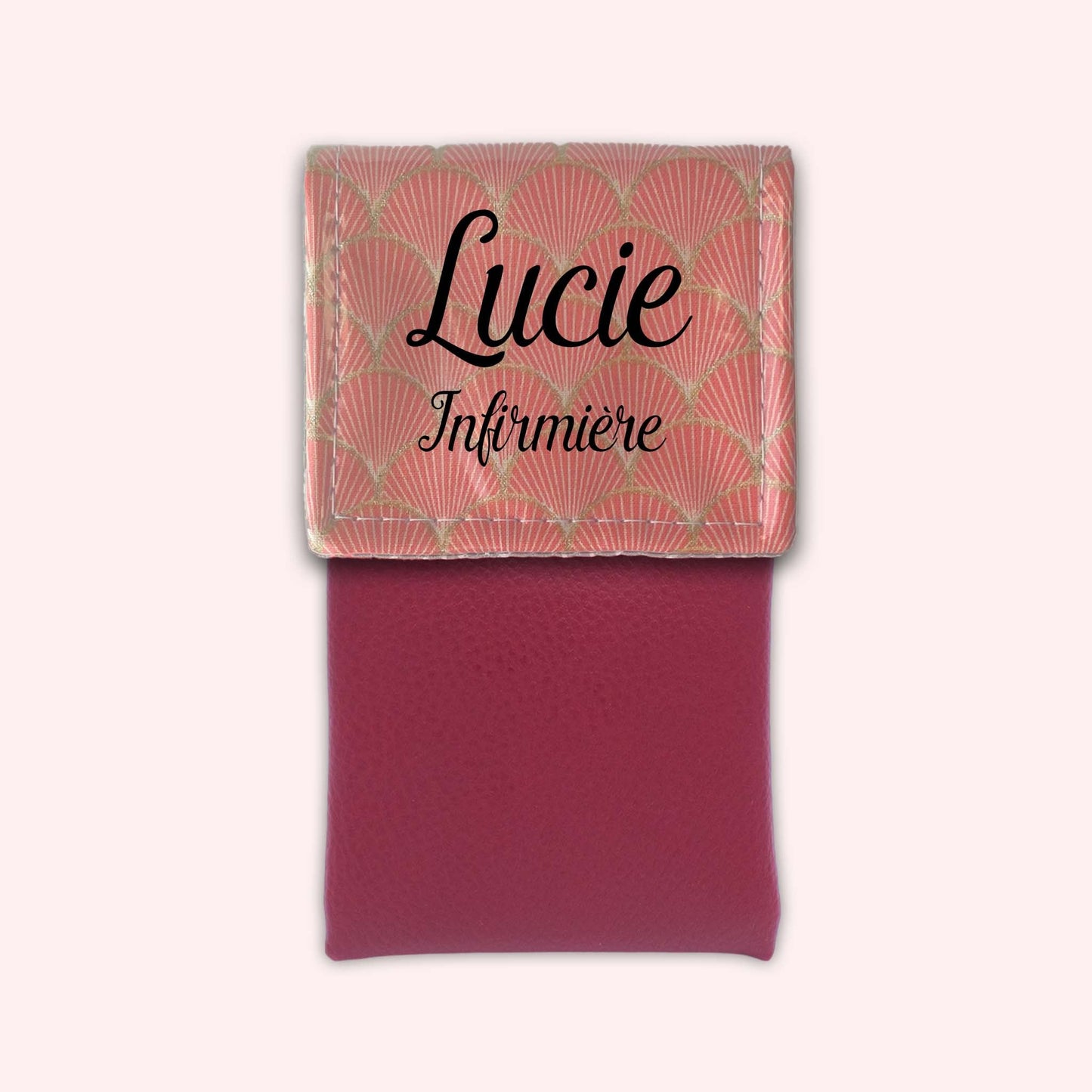Pochette aimantée Ecailles d'or Abricot