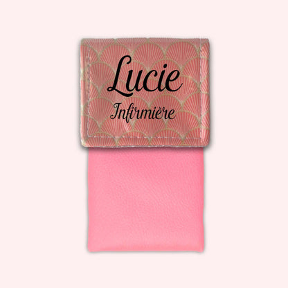 Pochette aimantée Ecailles d'or Abricot