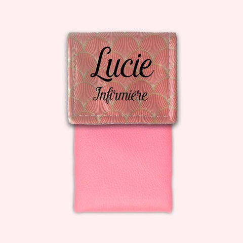 Pochette aimantée Ecailles d'or Abricot