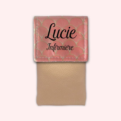 Pochette aimantée Ecailles d'or Abricot