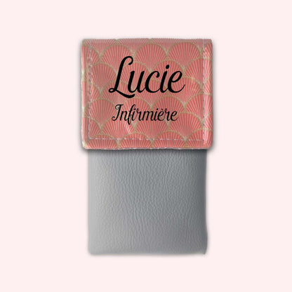 Pochette aimantée Ecailles d'or Abricot
