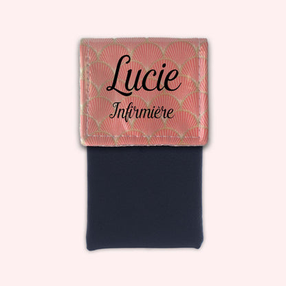 Pochette aimantée Ecailles d'or Abricot