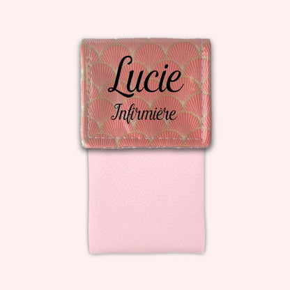 Pochette aimantée Ecailles d'or Abricot