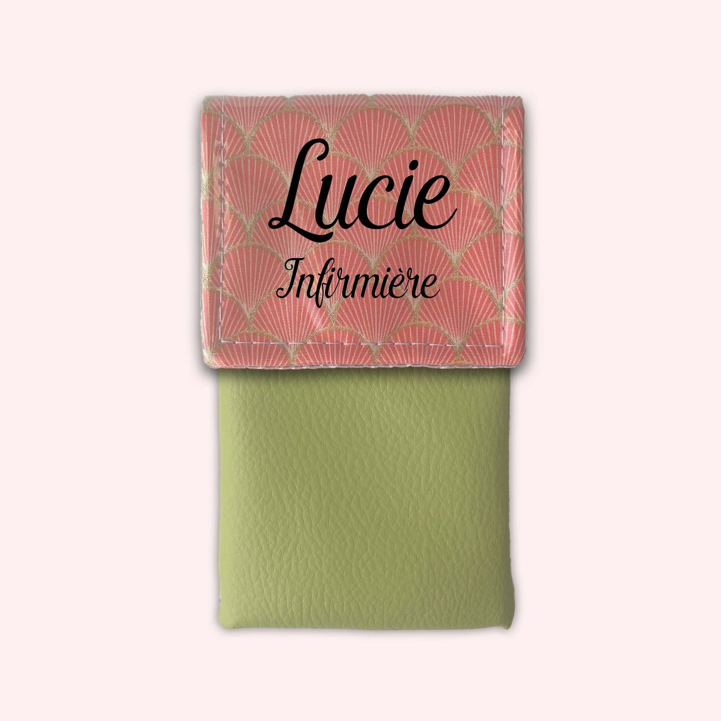 Pochette aimantée Ecailles d'or Abricot