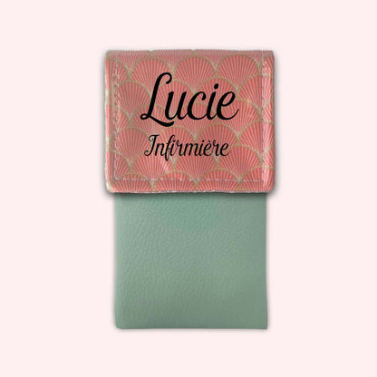 Pochette aimantée Ecailles d'or Abricot