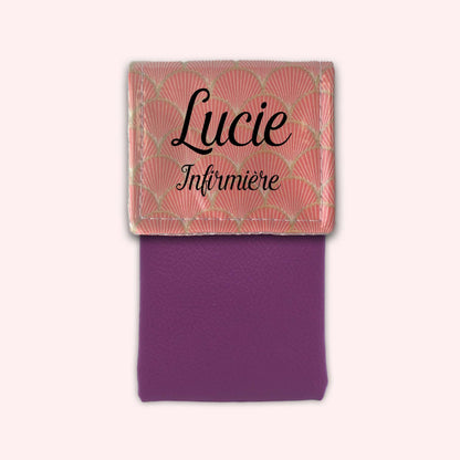 Pochette aimantée Ecailles d'or Abricot