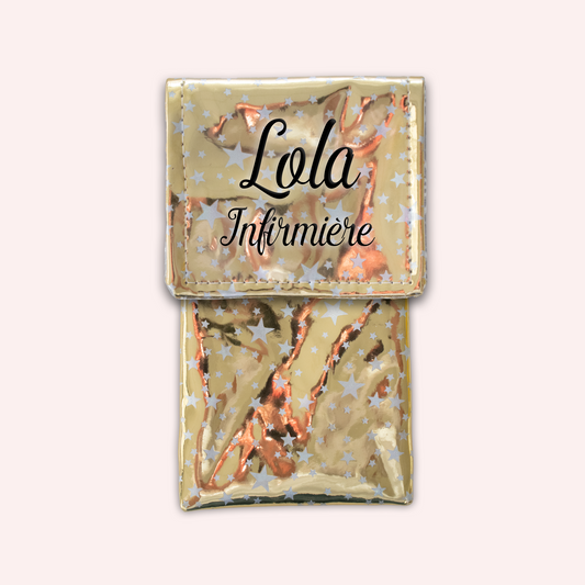Golden Shiny Stars Magnetic Pouch