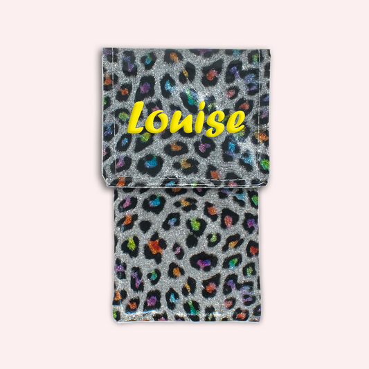 Leopard print magnetic pouch