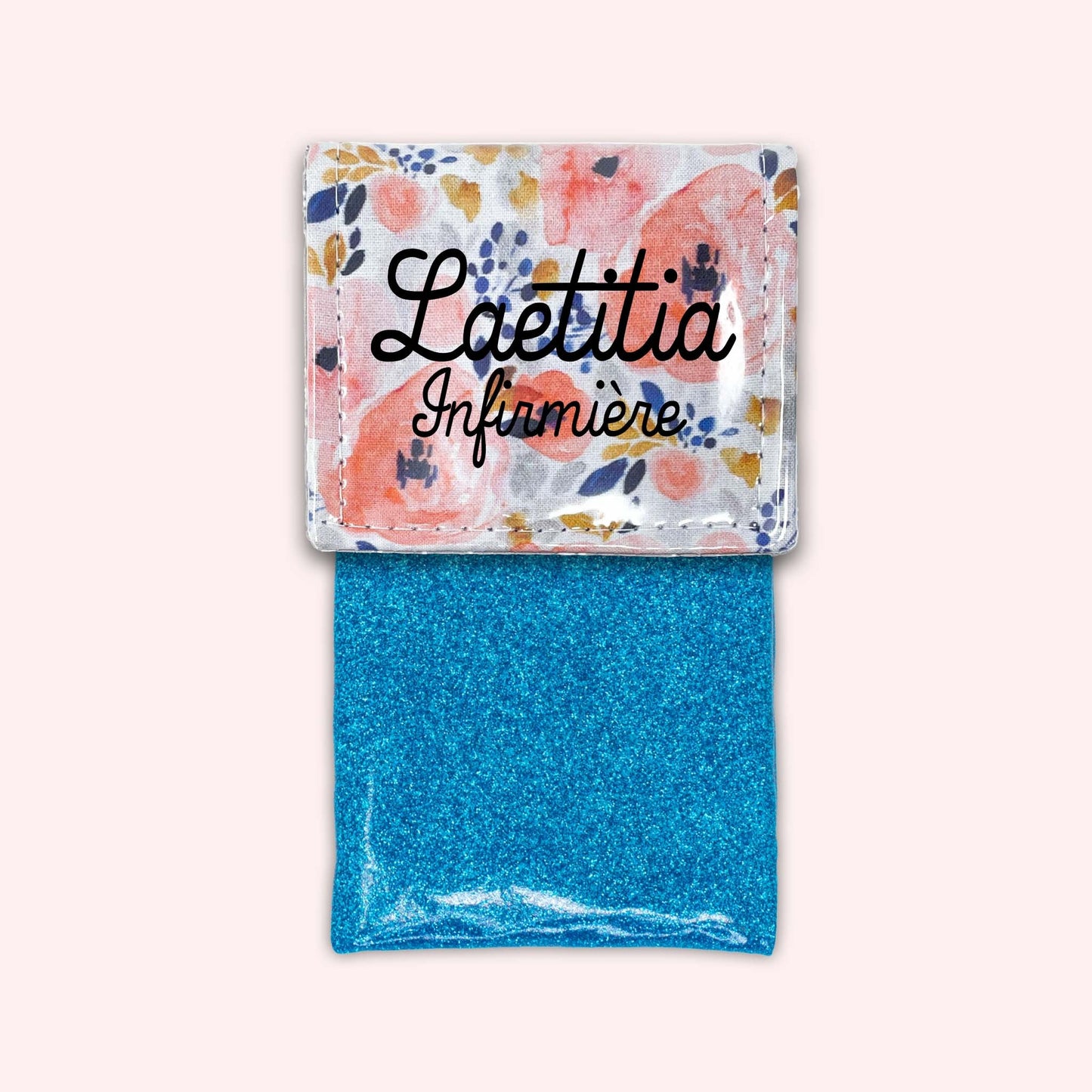Aqua Flower Magnetic Pouch