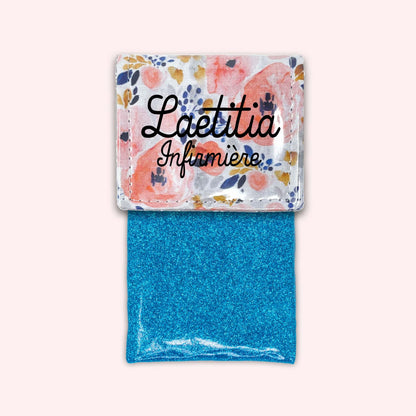 Aqua Flower Magnetic Pouch