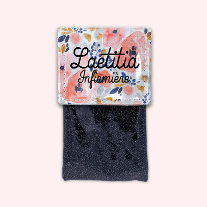 Aqua Flower Magnetic Pouch
