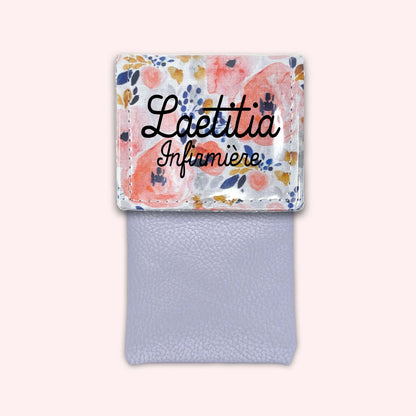 Aqua Flower Magnetic Pouch