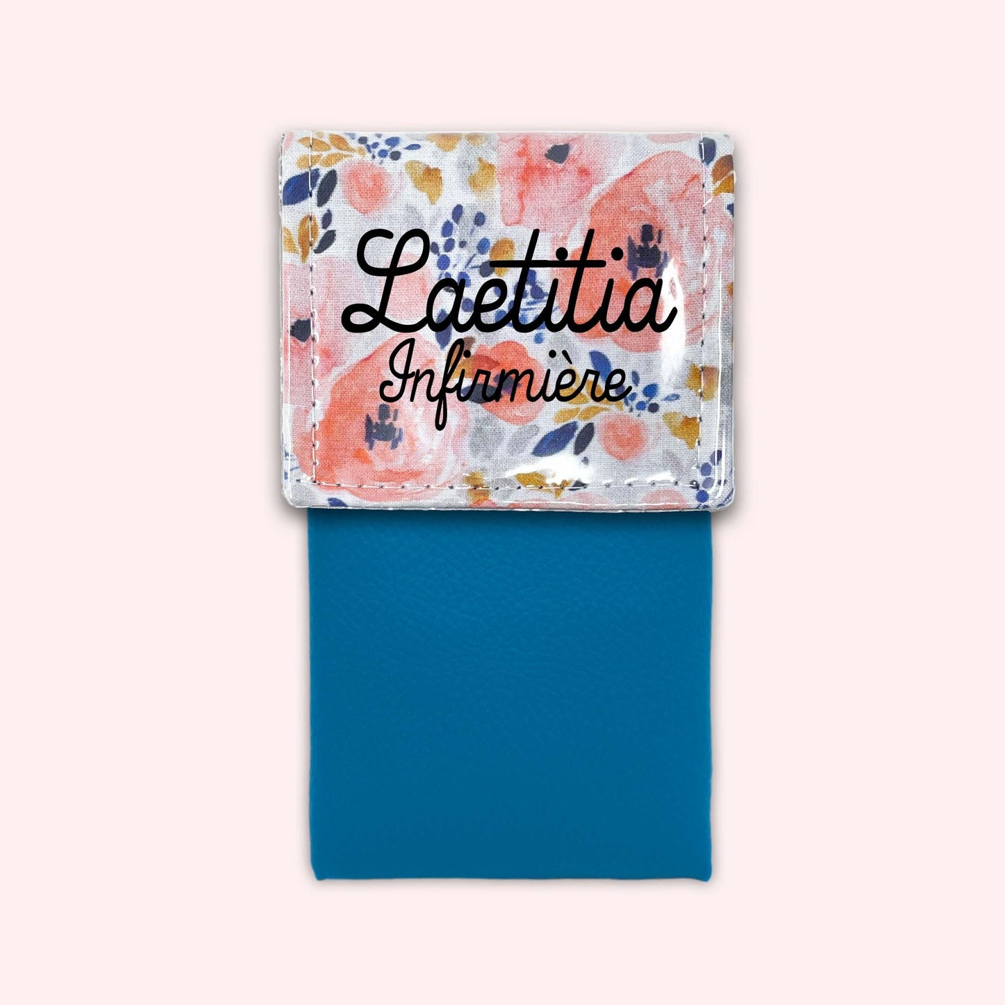Aqua Flower Magnetic Pouch