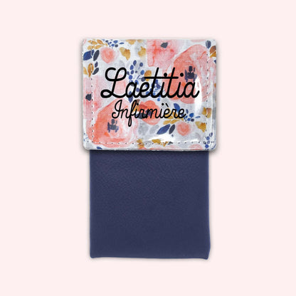 Aqua Flower Magnetic Pouch