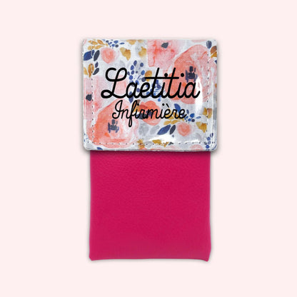 Aqua Flower Magnetic Pouch