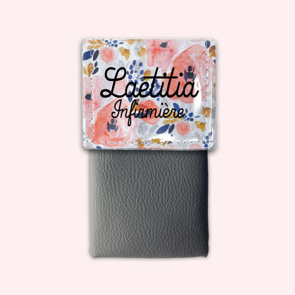 Aqua Flower Magnetic Pouch