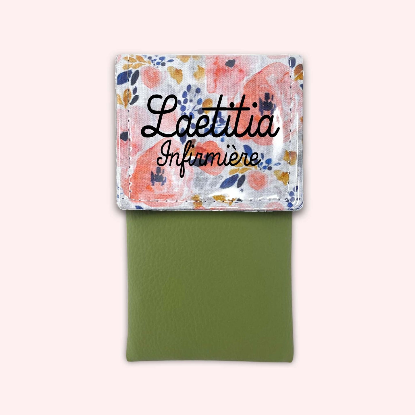 Aqua Flower Magnetic Pouch