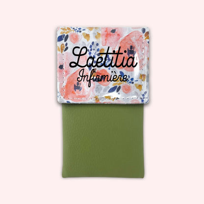 Aqua Flower Magnetic Pouch