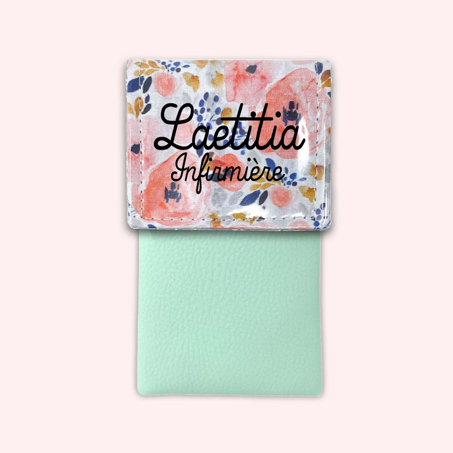 Aqua Flower Magnetic Pouch