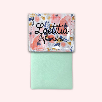 Aqua Flower Magnetic Pouch