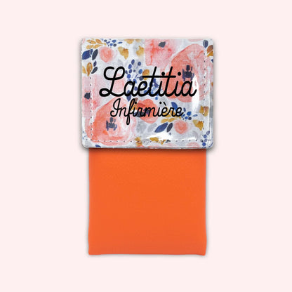 Aqua Flower Magnetic Pouch