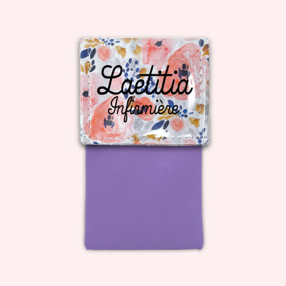 Aqua Flower Magnetic Pouch