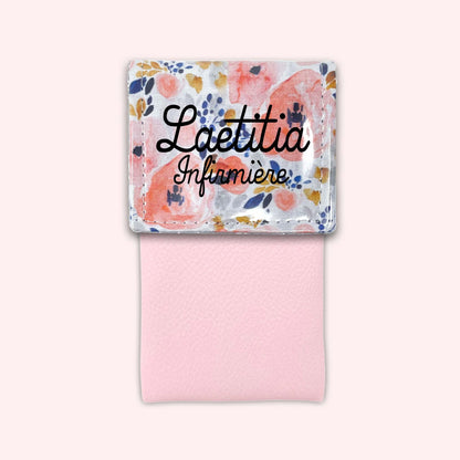 Aqua Flower Magnetic Pouch