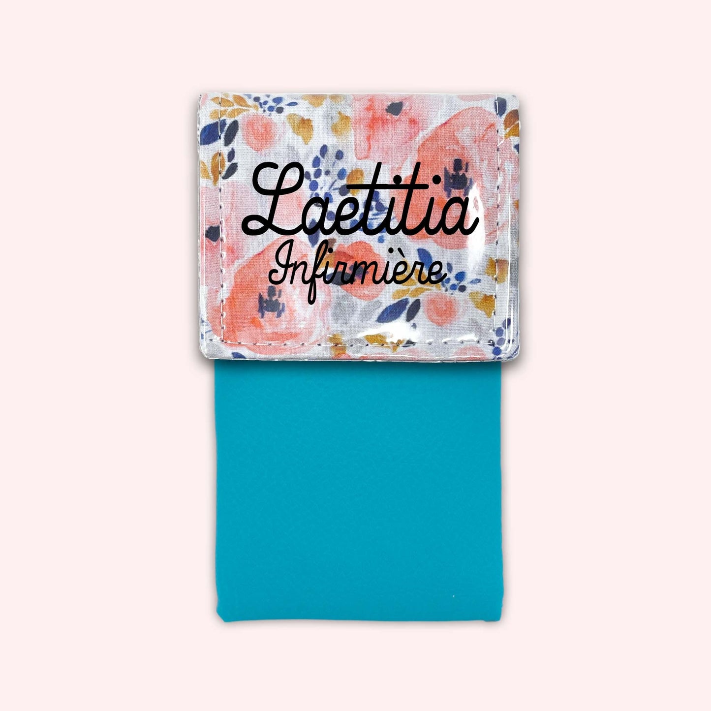 Aqua Flower Magnetic Pouch
