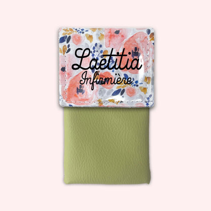 Aqua Flower Magnetic Pouch