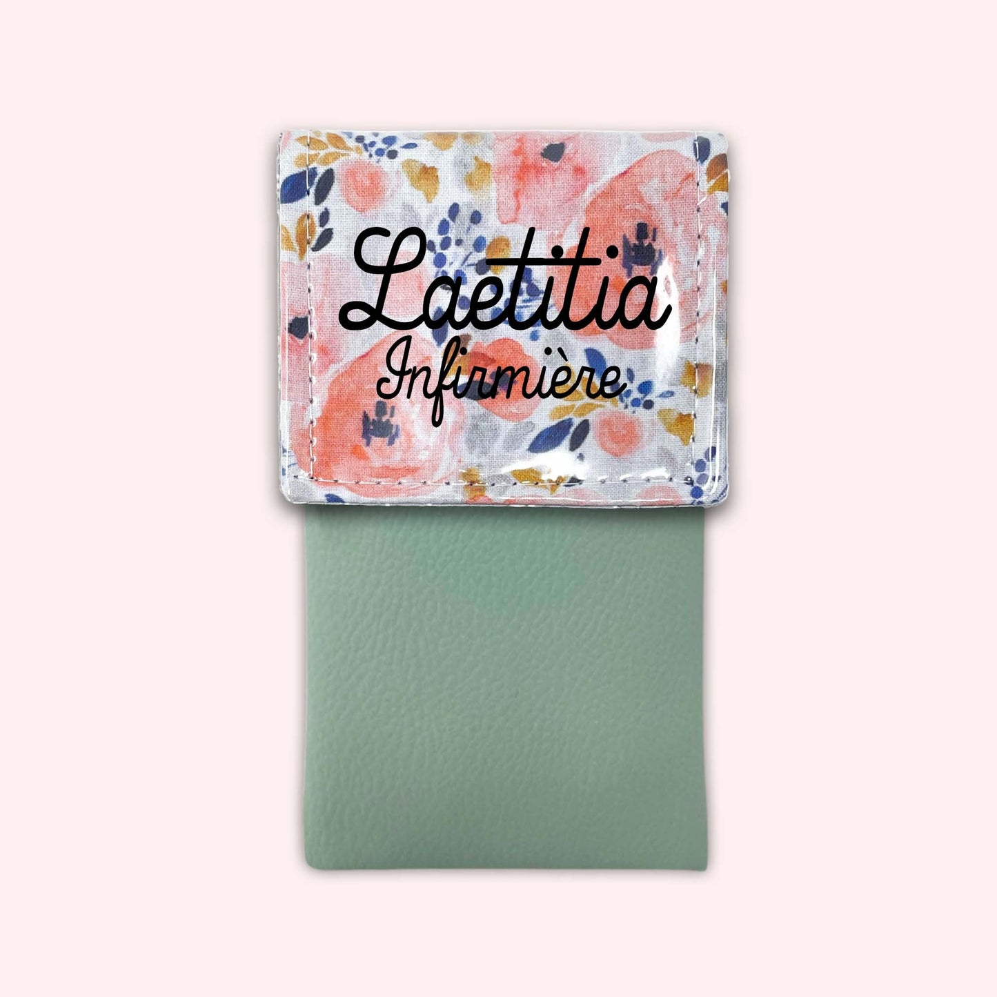 Aqua Flower Magnetic Pouch