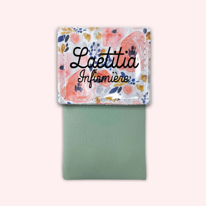 Aqua Flower Magnetic Pouch