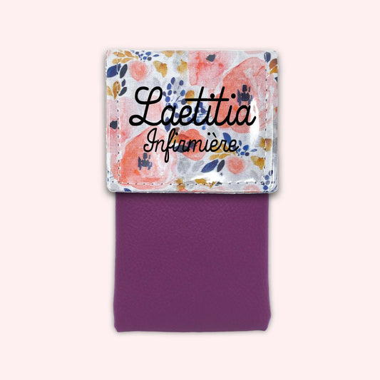 Aqua Flower Magnetic Pouch