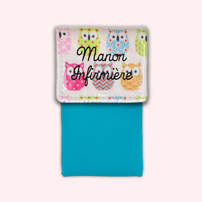 Pochette aimantée Hiboux Rose