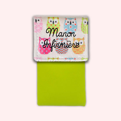 Pochette aimantée Hiboux Rose