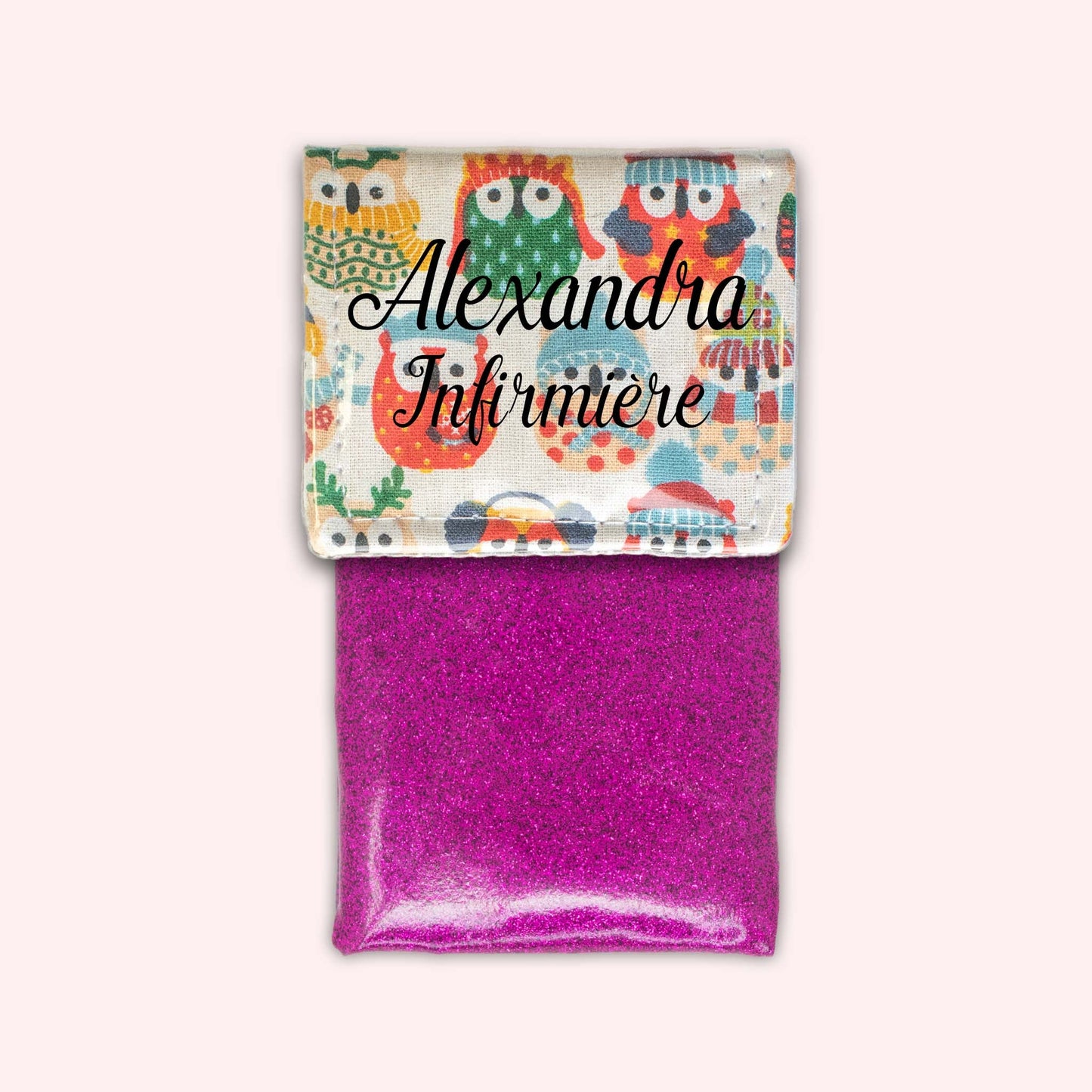 Pochette aimantée Hiboux Sable Hiver