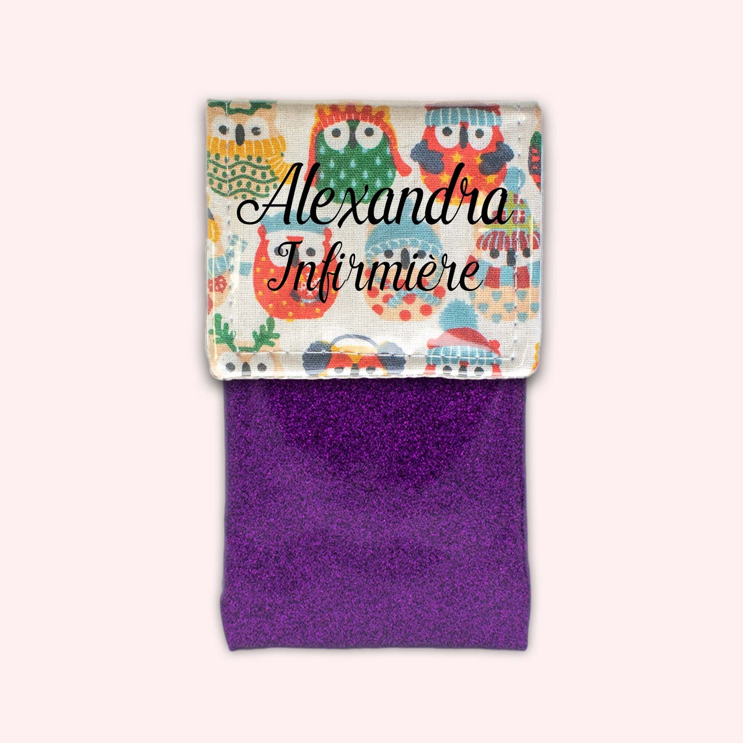 Pochette aimantée Hiboux Sable Hiver