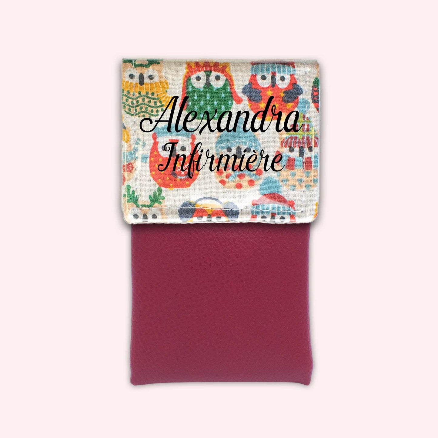 Pochette aimantée Hiboux Sable Hiver