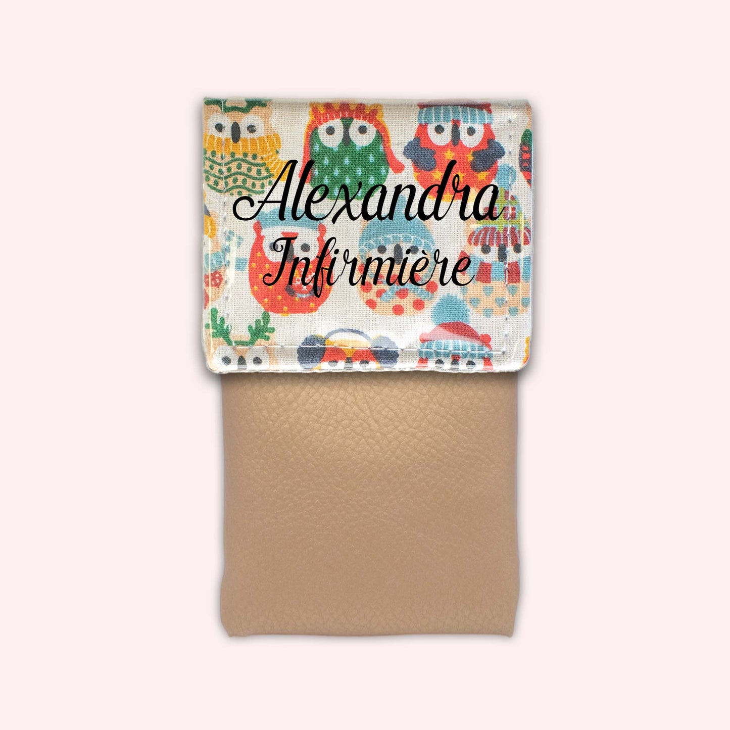 Pochette aimantée Hiboux Sable Hiver