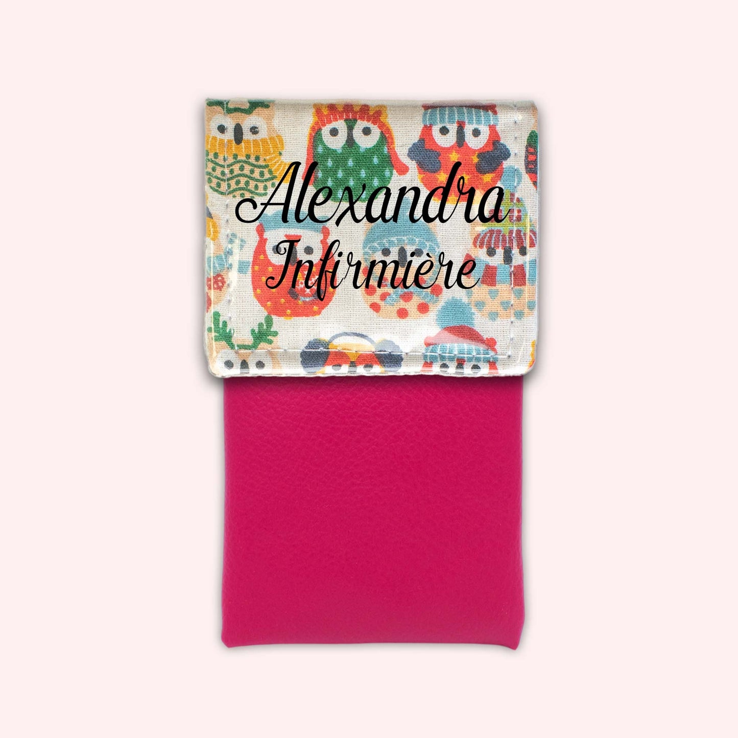 Pochette aimantée Hiboux Sable Hiver