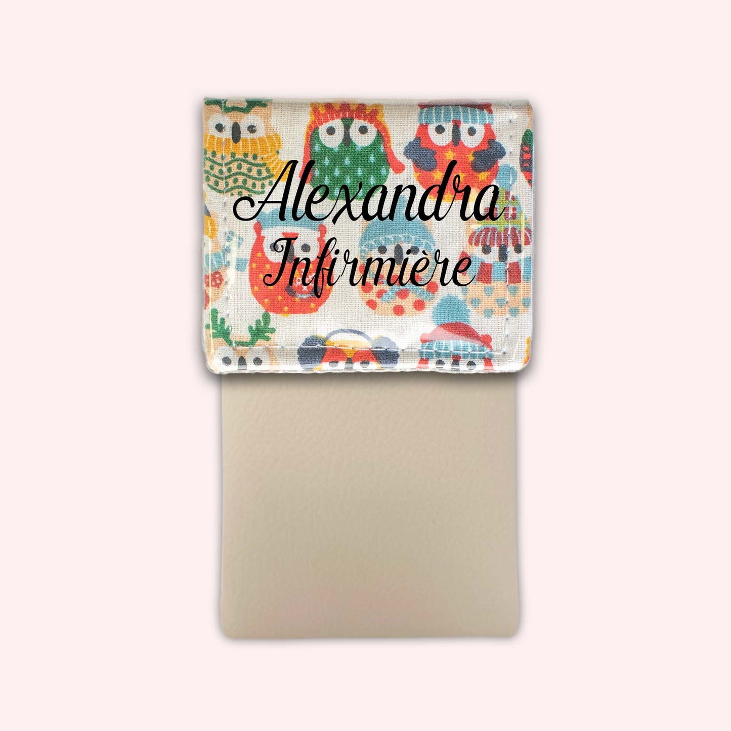 Pochette aimantée Hiboux Sable Hiver