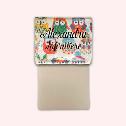 Pochette aimantée Hiboux Sable Hiver
