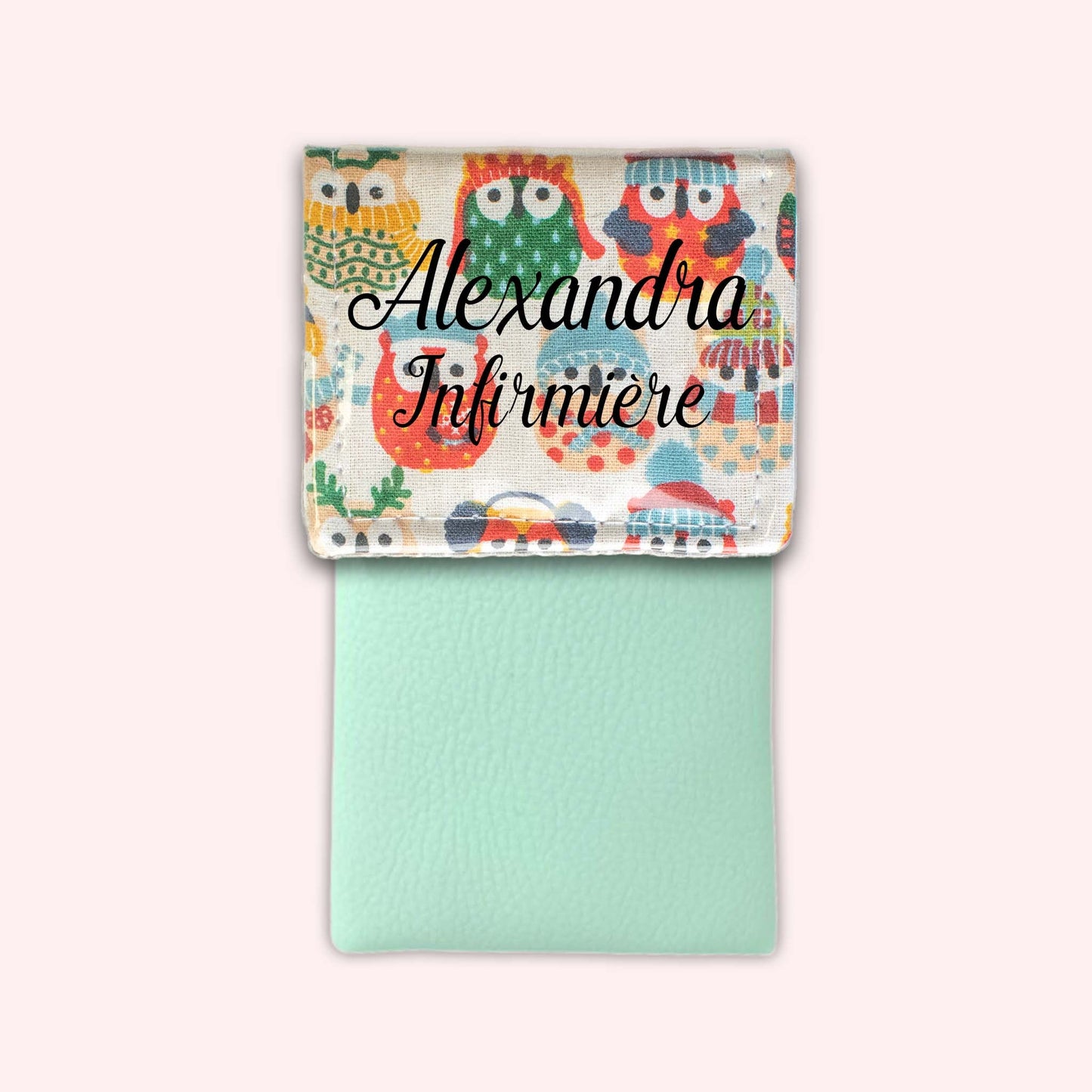 Pochette aimantée Hiboux Sable Hiver