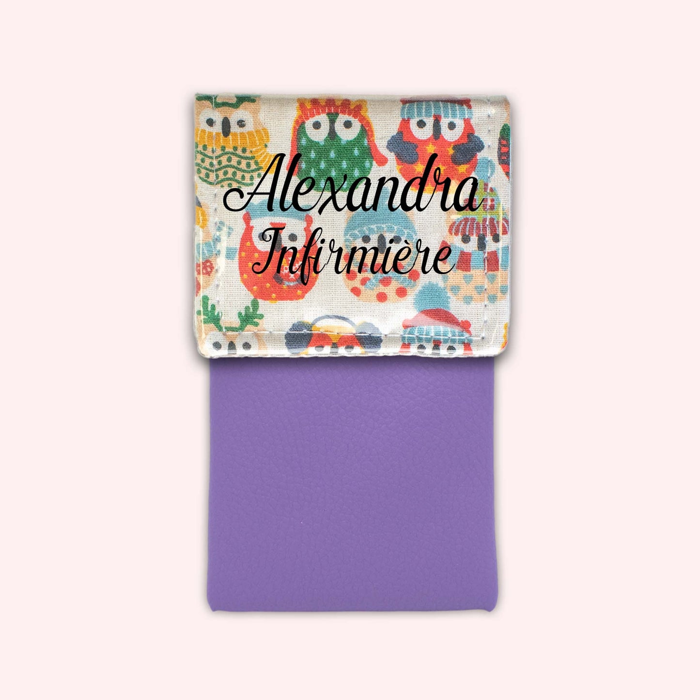 Pochette aimantée Hiboux Sable Hiver